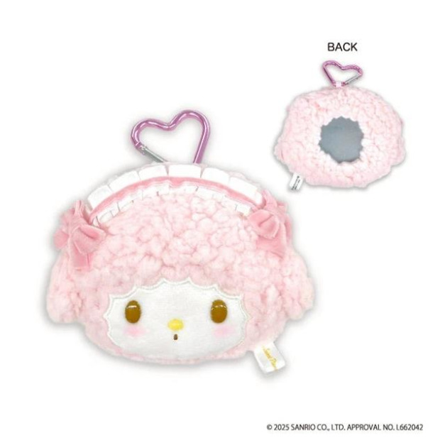 Sanrio 三麗鷗 Piano 彼安諾 愛心扣絨毛吊飾隨身鏡 (大臉款) Sanrio 三麗鷗 Piano 彼安諾 愛心扣絨毛吊飾隨身鏡 (大臉款)
