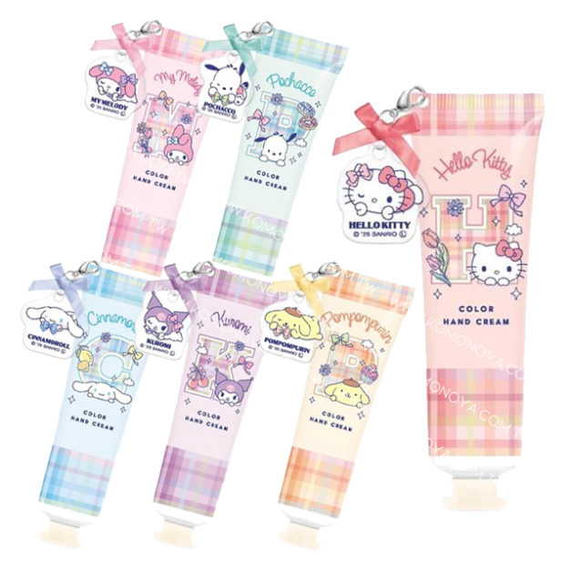 Sanrio 三麗鷗 保濕護手霜附壓克力吊飾 (蝴蝶結款) Kitty 美樂蒂 酷洛米 Sanrio 三麗鷗 保濕護手霜附壓克力吊飾 (蝴蝶結款) Kitty 美樂蒂 酷洛米