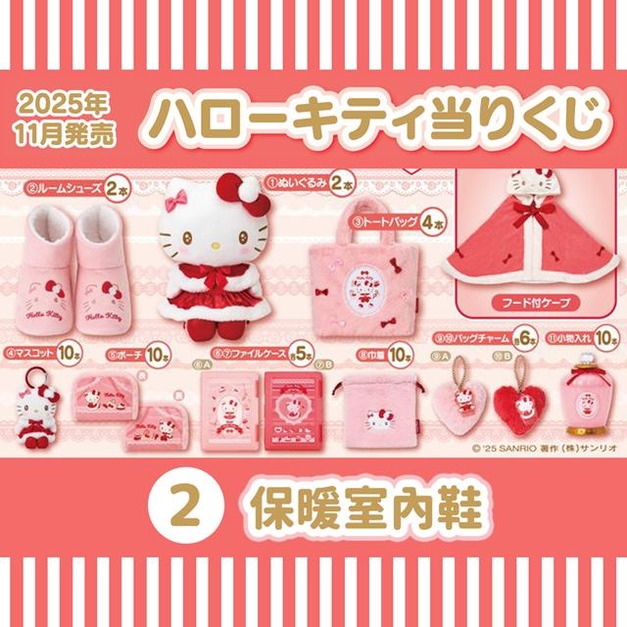 【一番賞拆售】▲特價 Sanrio 三麗鷗 Hello Kitty 室內保暖鞋 (冬日暖心粉紅系列)