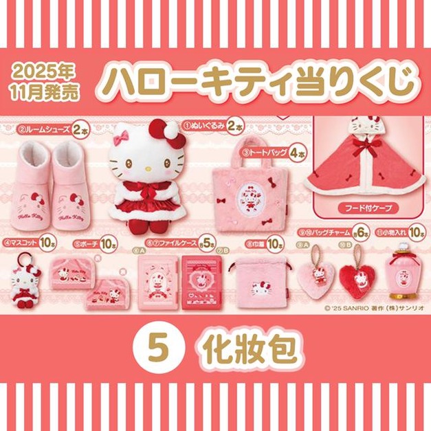 【一番賞拆售】▲特價 Sanrio 三麗鷗 Hello Kitty 絨毛化妝包 (冬日暖心粉紅系列)