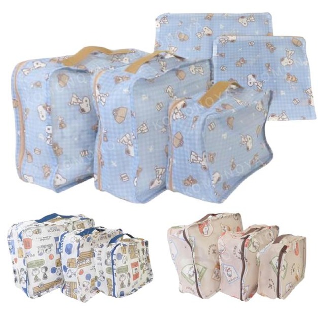 史努比 旅行收納包5入組 (滿版款)