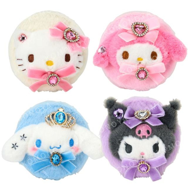 Sanrio 三麗鷗 絨毛造型隨身雙面鏡 (寶石緞帶款) Kitty 美樂蒂 大耳狗 酷洛米 Sanrio 三麗鷗 絨毛造型隨身雙面鏡 (寶石緞帶款) Kitty 美樂蒂 大耳狗 酷洛米