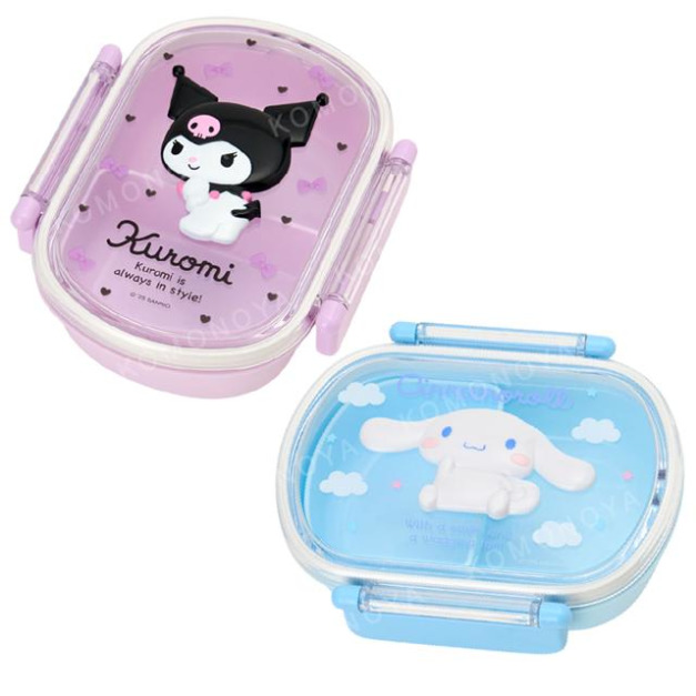 Sanrio 三麗鷗 立體造型透明雙扣便當盒 360ml (大臉款) 大耳狗 酷洛米 Sanrio 三麗鷗 立體造型透明雙扣便當盒 360ml (大臉款) 大耳狗 酷洛米