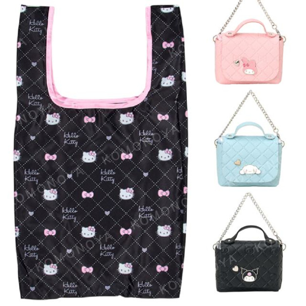 Sanrio 三麗鷗 折疊環保購物袋附收納包 (滿版大頭款) Kitty 美樂蒂 酷洛米 Sanrio 三麗鷗 折疊環保購物袋附收納包 (滿版大頭款) Kitty 美樂蒂 酷洛米