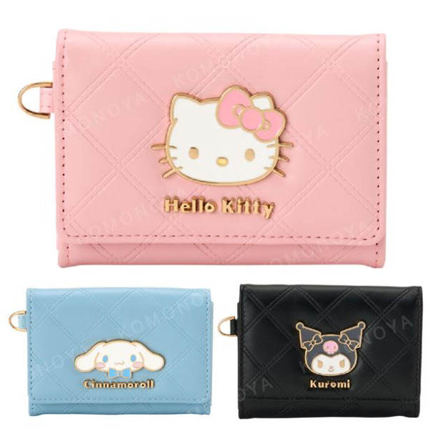 Sanrio 三麗鷗 皮質絎縫票卡夾 (大臉款) Kitty 大耳狗 酷洛米 Sanrio 三麗鷗 皮質絎縫票卡夾 (大臉款) Kitty 大耳狗 酷洛米