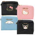 Sanrio 三麗鷗 皮質絎縫拉鍊錢包 (大臉款) Kitty 大耳狗 酷洛米 Sanrio 三麗鷗 皮質絎縫拉鍊錢包 (大臉款) Kitty 大耳狗 酷洛米