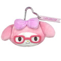 Sanrio 三麗鷗 絨毛大臉玩偶附扣環 (眼鏡款) Kitty 美樂蒂 酷洛米 大耳狗_3 Sanrio 三麗鷗 絨毛大臉玩偶附扣環 (眼鏡款) Kitty 美樂蒂 酷洛米 大耳狗_3