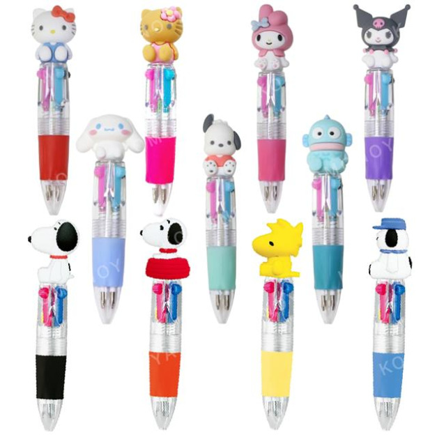 Sanrio 三麗鷗 史努比 迷你四色原子筆 0.5mm (立體公仔款) Kitty 美樂蒂 Sanrio 三麗鷗 史努比 迷你四色原子筆 0.5mm (立體公仔款) Kitty 美樂蒂