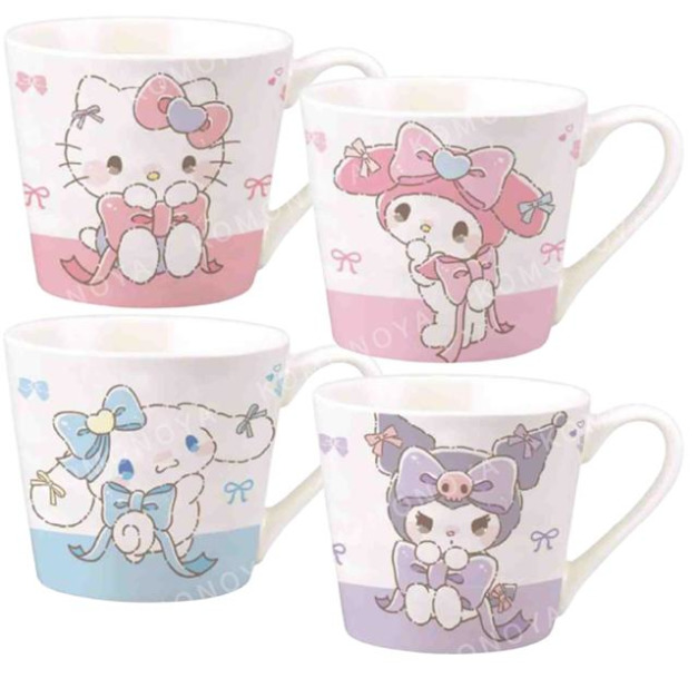 Sanrio 三麗鷗 陶瓷馬克杯 (緞帶款) Kitty 大耳狗 酷洛米 美樂蒂 Sanrio 三麗鷗 陶瓷馬克杯 (緞帶款) Kitty 大耳狗 酷洛米 美樂蒂