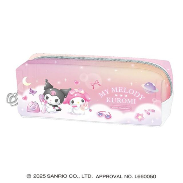 Sanrio 三麗鷗 美樂蒂 酷洛米 皮質方形拉鍊筆袋 (粉紫電話款) Sanrio 三麗鷗 美樂蒂 酷洛米 皮質方形拉鍊筆袋 (粉紫電話款)