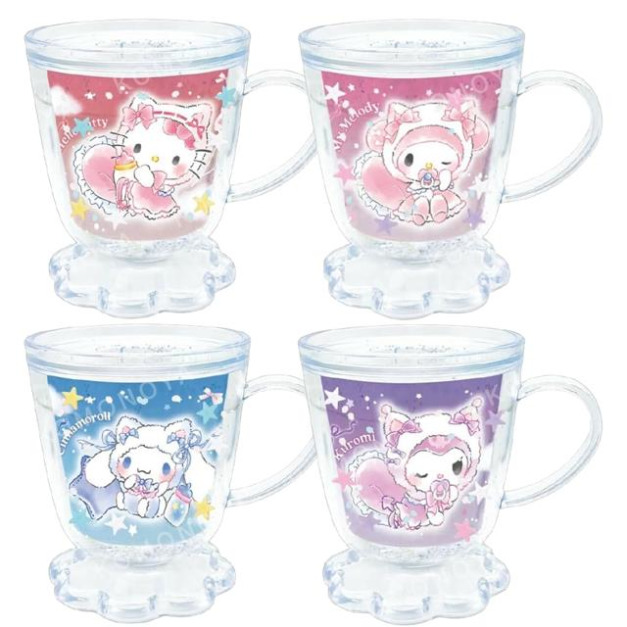 Sanrio 三麗鷗 流體單耳塑膠杯 (白貓款) Kitty 美樂蒂 酷洛米 大耳狗 Sanrio 三麗鷗 流體單耳塑膠杯 (白貓款) Kitty 美樂蒂 酷洛米 大耳狗