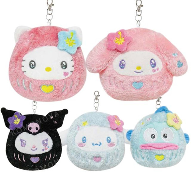 Sanrio 三麗鷗 絨毛造型伸縮票卡零錢包 (達摩款) Kitty 漢頓 大耳狗 美樂蒂 Sanrio 三麗鷗 絨毛造型伸縮票卡零錢包 (達摩款) Kitty 漢頓 大耳狗 美樂蒂