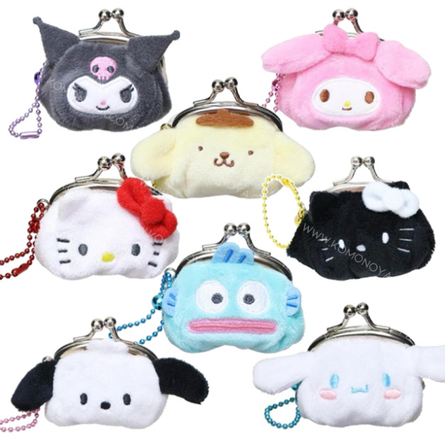 Sanrio 三麗鷗 絨毛造型口金零錢包 附吊練 (大臉款) Kitty 美樂蒂 酷洛米 Sanrio 三麗鷗 絨毛造型口金零錢包 附吊練 (大臉款) Kitty 美樂蒂 酷洛米