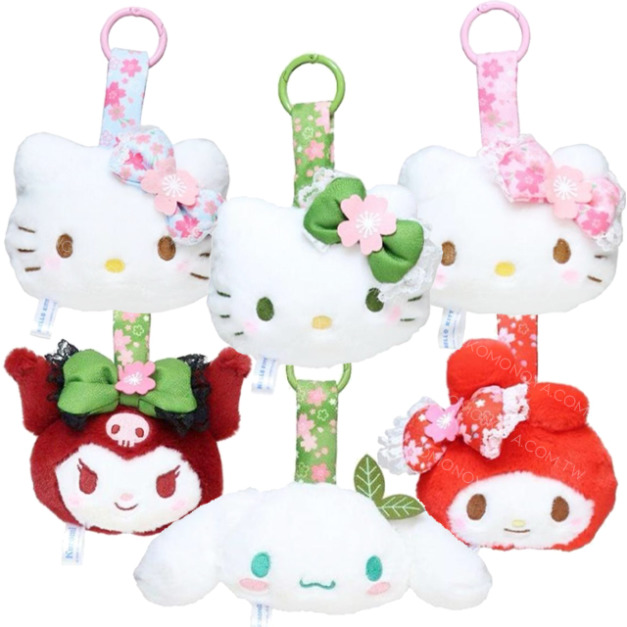 Sanrio 三麗鷗 絨毛大臉吊飾娃娃 (和風櫻花款) Kitty 美樂蒂 酷洛米 大耳狗 Sanrio 三麗鷗 絨毛大臉吊飾娃娃 (和風櫻花款) Kitty 美樂蒂 酷洛米 大耳狗
