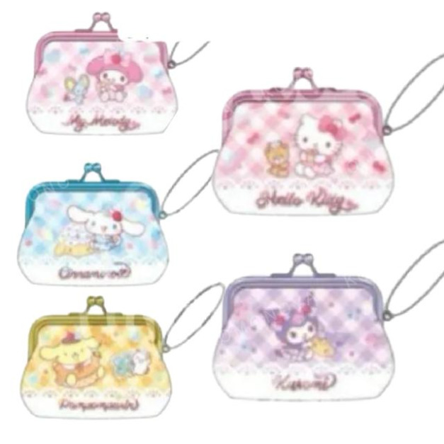 Sanrio 三麗鷗 皮質口金零錢包吊飾 (格紋款) Kitty 布丁狗 酷洛米 Sanrio 三麗鷗 皮質口金零錢包吊飾 (格紋款) Kitty 布丁狗 酷洛米