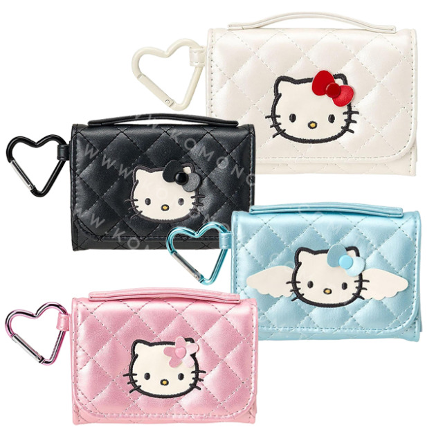 Sanrio 三麗鷗 Hello Kitty 皮質絎縫零錢包附扣環 (迷你小物系列) Sanrio 三麗鷗 Hello Kitty 皮質絎縫零錢包附扣環 (迷你小物系列)