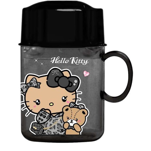 Sanrio 三麗鷗 Hello Kitty 牙刷杯組 (黑時尚女孩款)