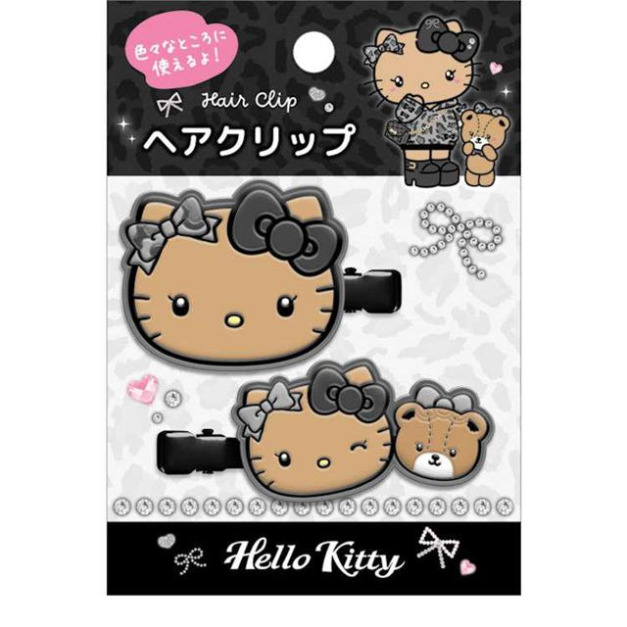 Sanrio 三麗鷗 Hello Kitty 矽膠造型髮夾2入組 (黑時尚女孩款) Sanrio 三麗鷗 Hello Kitty 矽膠造型髮夾2入組 (黑時尚女孩款)