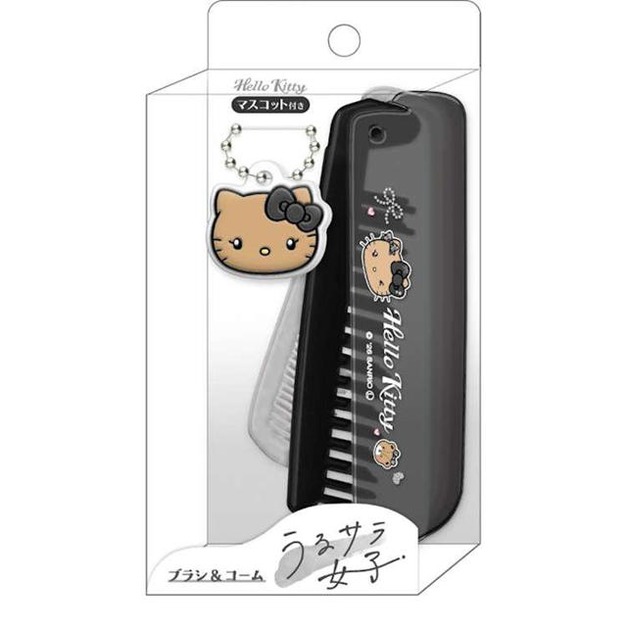 Sanrio 三麗鷗 Hello Kitty 兩用折疊梳 (黑時尚女孩款)