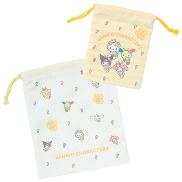 ▲新品特價【預購】 Sanrio 三麗鷗 棉質束口袋2入組 (蜜蜂進行曲) ▲新品特價【預購】 Sanrio 三麗鷗 棉質束口袋2入組 (蜜蜂進行曲)