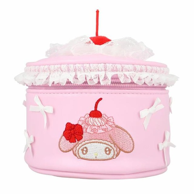 ▲新品特價 Sanrio 三麗鷗 粧美堂 美樂蒂 蛋糕造型皮質化妝包 (櫻桃鮮奶油)