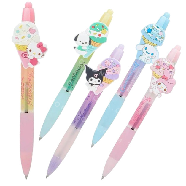 Sanrio 三麗鷗 造型黑色原子筆 0.5mm (冰淇淋款) Kitty 酷洛米 大耳狗 美樂蒂 Sanrio 三麗鷗 造型黑色原子筆 0.5mm (冰淇淋款) Kitty 酷洛米 大耳狗 美樂蒂
