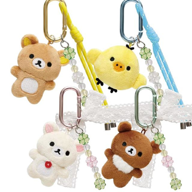 San-X 拉拉熊 絨毛串珠造型吊飾 (幸運草款) 牛奶熊 蜜茶熊 小黃雞 San-X 拉拉熊 絨毛串珠造型吊飾 (幸運草款) 牛奶熊 蜜茶熊 小黃雞