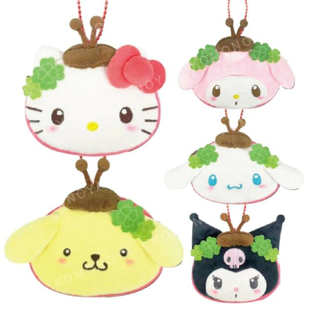 Sanrio 三麗鷗 絨毛玩偶收納包吊飾 (瓢蟲系列) Kitty 美樂蒂 布丁狗 大耳狗 Sanrio 三麗鷗 絨毛玩偶收納包吊飾 (瓢蟲系列) Kitty 美樂蒂 布丁狗 大耳狗