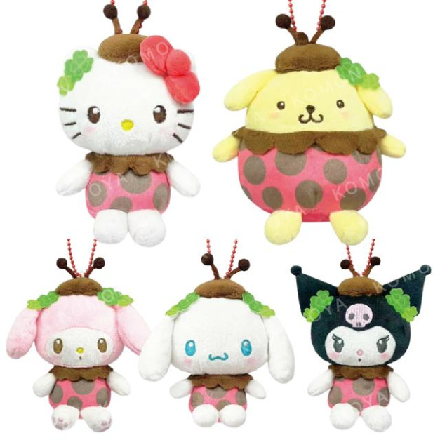 Sanrio 三麗鷗 絨毛玩偶吊飾 (瓢蟲系列) Kitty 美樂蒂 布丁狗 大耳狗 Sanrio 三麗鷗 絨毛玩偶吊飾 (瓢蟲系列) Kitty 美樂蒂 布丁狗 大耳狗