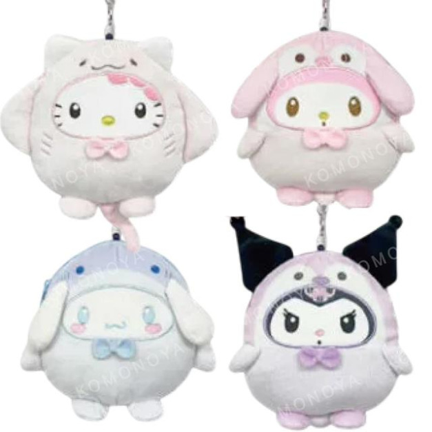 Sanrio 三麗鷗 絨毛玩偶伸縮票卡零錢包 (海生館系列) Kitty 美樂蒂 酷洛米 大耳狗 Sanrio 三麗鷗 絨毛玩偶伸縮票卡零錢包 (海生館系列) Kitty 美樂蒂 酷洛米 大耳狗