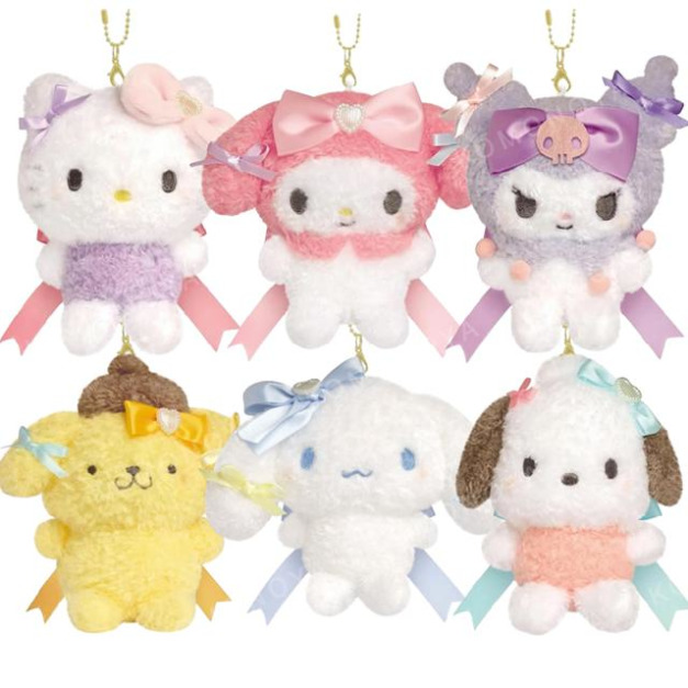 Sanrio 三麗鷗 絨毛玩偶吊飾 (大緞帶款) Kitty 大耳狗 布丁狗 帕恰狗 Sanrio 三麗鷗 絨毛玩偶吊飾 (大緞帶款) Kitty 大耳狗 布丁狗 帕恰狗