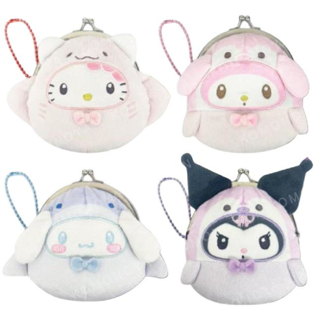 Sanrio 三麗鷗 絨毛玩偶口金零錢包吊飾 (海生館系列) Kitty 美樂蒂 酷洛米 大耳狗 Sanrio 三麗鷗 絨毛玩偶口金零錢包吊飾 (海生館系列) Kitty 美樂蒂 酷洛米 大耳狗