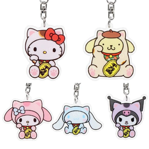 Sanrio 三麗鷗 壓克力造型吊飾 (招財貓款) Kitty 美樂蒂 大耳狗 酷洛米 Sanrio 三麗鷗 壓克力造型吊飾 (招財貓款) Kitty 美樂蒂 大耳狗 酷洛米