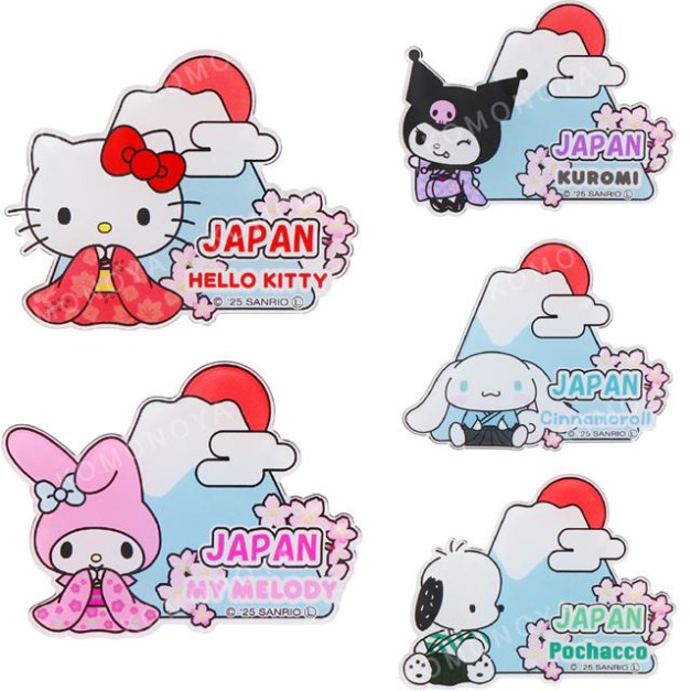 Sanrio 三麗鷗 壓克力造型磁鐵 (富士山和服款) Kitty 美樂蒂 大耳狗 酷洛米 Sanrio 三麗鷗 壓克力造型磁鐵 (富士山和服款) Kitty 美樂蒂 大耳狗 酷洛米