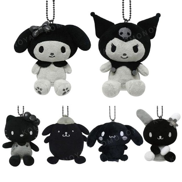 ▲新品特價 Sanrio 三麗鷗 絨毛玩偶吊飾 (時髦黑白風格系列) Kitty 美樂蒂 布丁狗 花小兔