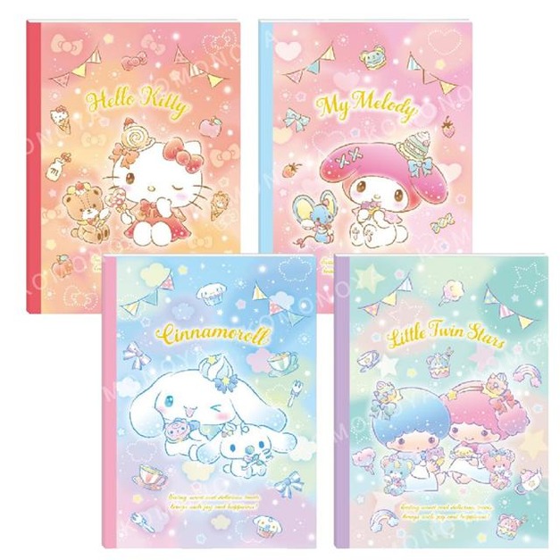 Sanrio 三麗鷗 16K定頁筆記本 (派對款) Kitty 美樂蒂 雙子星 大耳狗