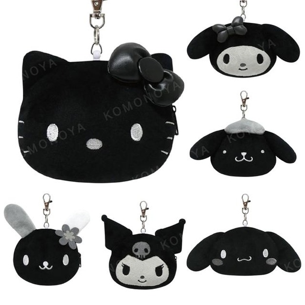 ▲新品特價 Sanrio 三麗鷗 絨毛玩偶伸縮票卡零錢包 (時髦黑白風格系列) Kitty 美樂蒂 布丁狗 花小兔