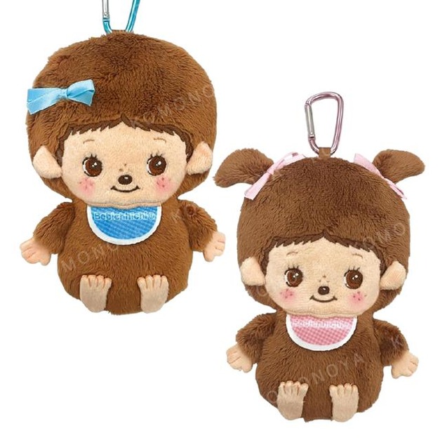 Monchhichi 絨毛玩偶零錢包吊飾 (蝴蝶結款)