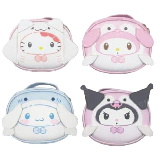 Sanrio 三麗鷗 皮質手提化妝包 L (海生館系列) Kitty 美樂蒂 酷洛米 大耳狗