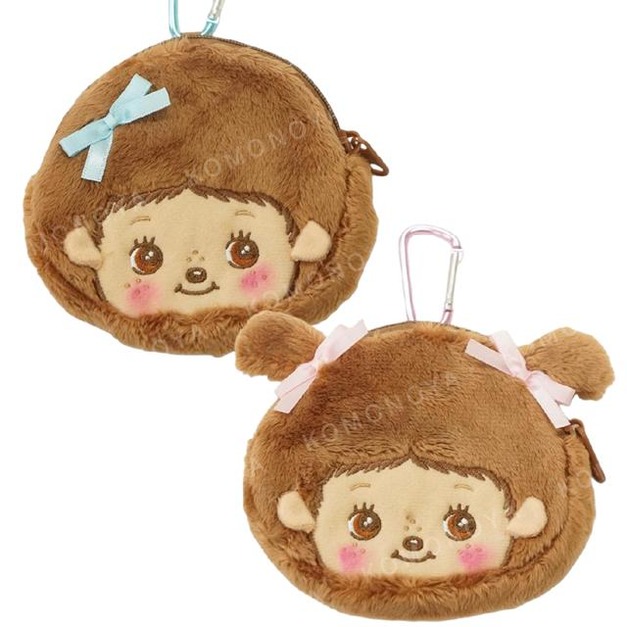 Monchhichi 絨毛造型零錢包吊飾 (蝴蝶結款)
