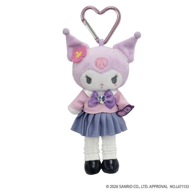 ▲免運特價【預購】Sanrio 酷洛米 愛心扣環長腿玩偶吊飾 (白皮制服 NIC長腿系列)