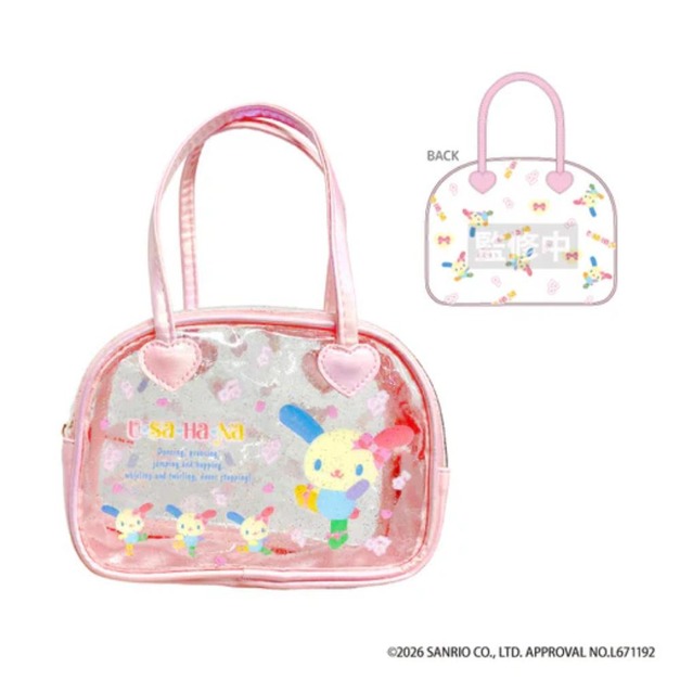 ▲免運特價【預購】Sanrio 花小兔 透明波士頓包 (粉 NIC長腿系列)
