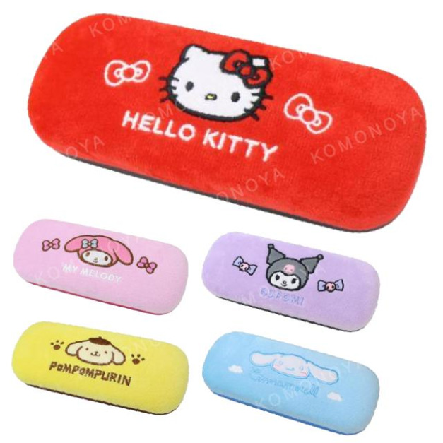 Sanrio 三麗鷗 絨布眼鏡盒附拭鏡布 (大臉款) Kitty 美樂蒂 酷洛米 大耳狗 Sanrio 三麗鷗 絨布眼鏡盒附拭鏡布 (大臉款) Kitty 美樂蒂 酷洛米 大耳狗