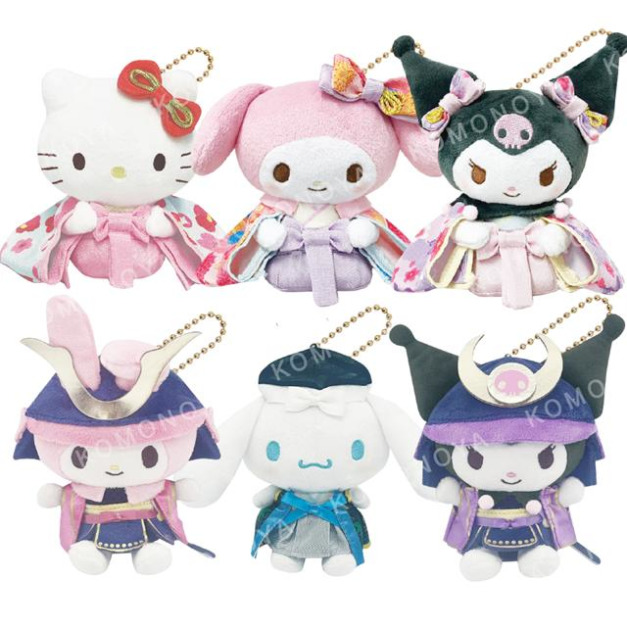 Sanrio 三麗鷗 絨毛玩偶吊飾 (戰國風) Kitty 美樂蒂 酷洛米 Sanrio 三麗鷗 絨毛玩偶吊飾 (戰國風) Kitty 美樂蒂 酷洛米