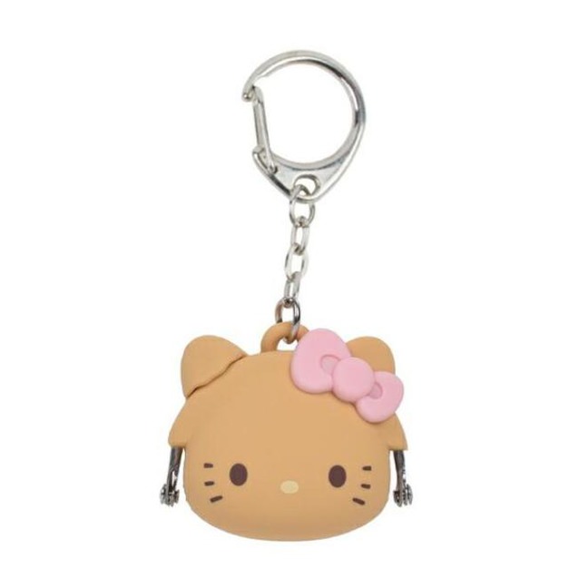 Sanrio 三麗鷗 Hello Kitty 矽膠造型口金零錢包鑰匙圈 (曬黑款)