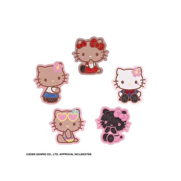 Sanrio 三麗鷗 hello Kitty 造型水鑽鑰匙圈 全套盲盒5入組 (千禧Y2K)