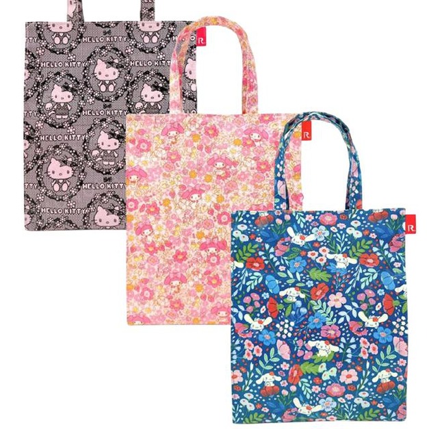 Sanrio 三麗鷗 x ROOTOTE 防水加工手提袋 (花朵滿版款) Kitty 美樂蒂 大耳狗