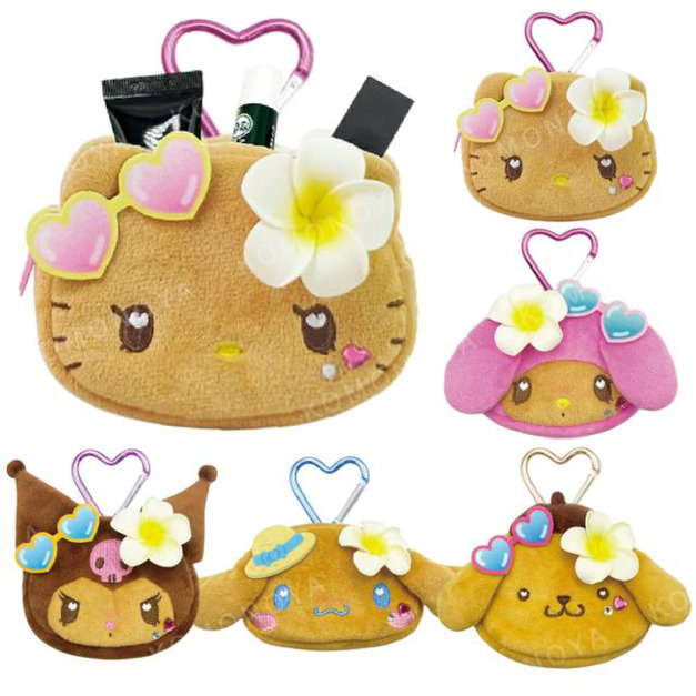 Sanrio 三麗鷗 絨毛造型零錢包吊飾 (曬黑泳衣款) Kitty 美樂蒂 布丁狗 大耳狗 Sanrio 三麗鷗 絨毛造型零錢包吊飾 (曬黑泳衣款) Kitty 美樂蒂 布丁狗 大耳狗