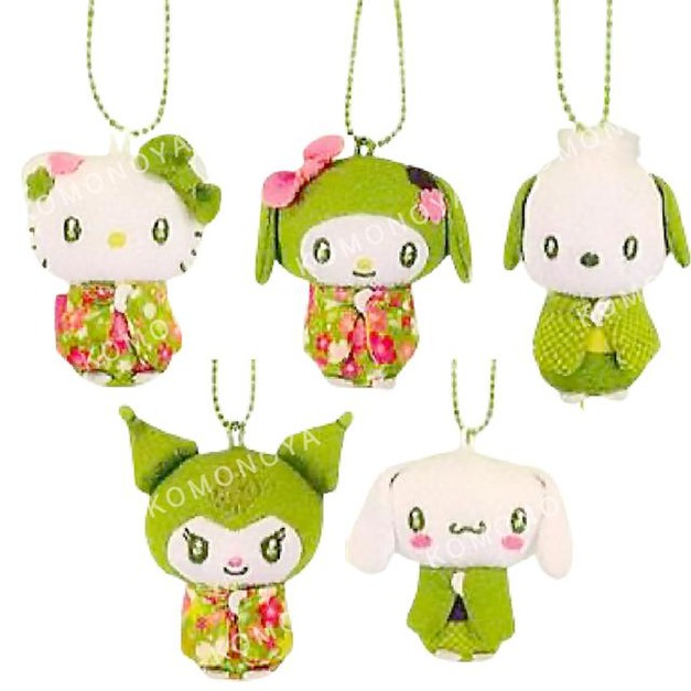 Sanrio 三麗鷗 人造絲玩偶吊飾 (櫻花抹茶系列) Kitty 大耳狗 帕恰狗