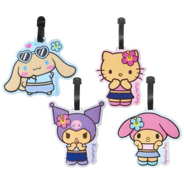 Sanrio 三麗鷗 PVC造型行李吊牌 (曬黑扶桑花款) Kitty 美樂蒂 酷洛米 大耳狗